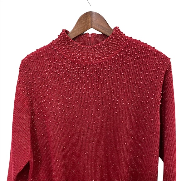 Perfect Silhouettes Vintage Plus Size Beaded Metallic Turtleneck - Picture 3 of 9